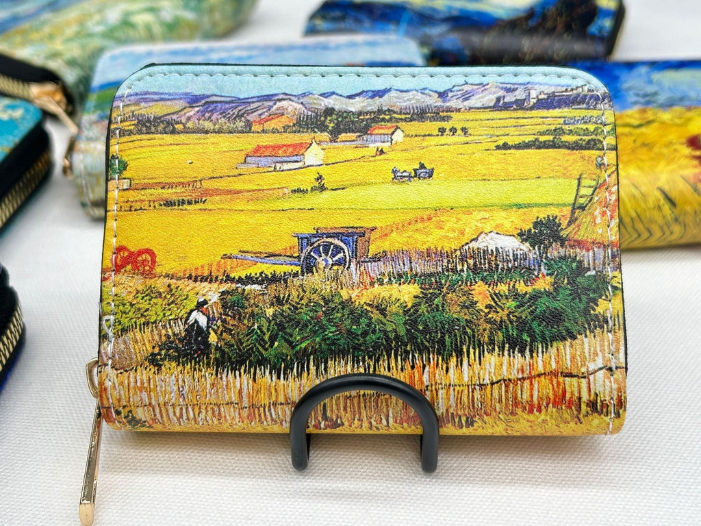 Van Gogh Art Cardholder Wallet | Anti-Magnetic Multi-Card Holder | Foldable PU Leather Card Case