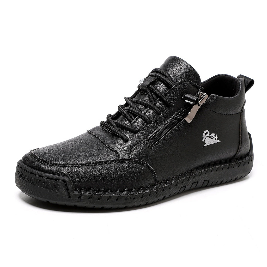 Women's Hand-Stitched Microfiber Flat Shoes | Buckle Casual Comfort Flats for Fall & Winter