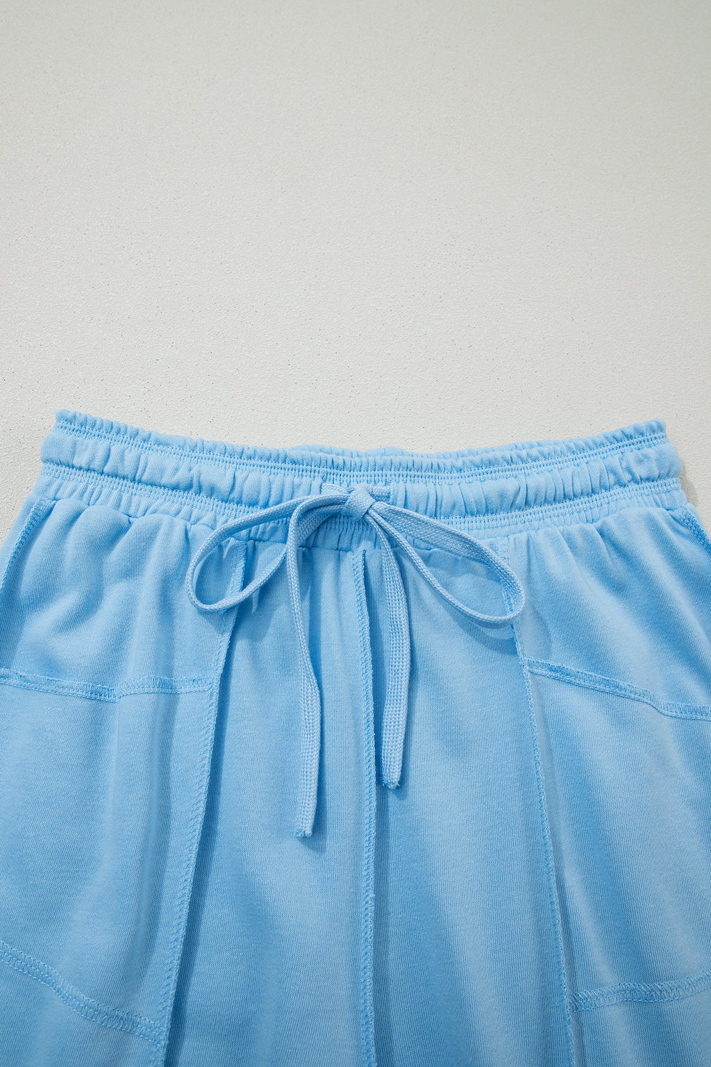 Sky Blue Drop Shoulder Boxy Tee and Barrel Pants Set