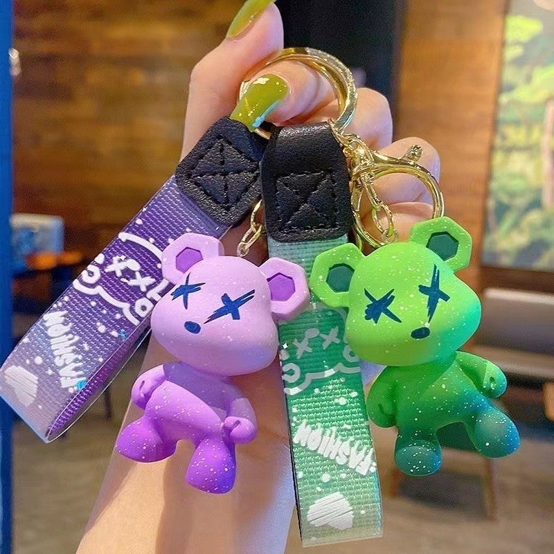 Starry Sky Bear Keychain Pendant