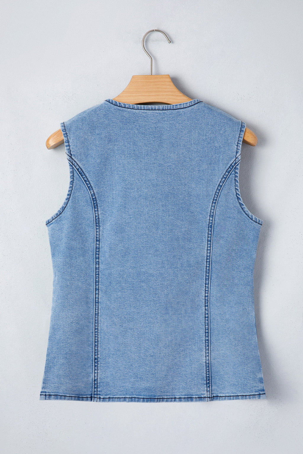 Myosotis Buttoned Front Slit Denim Vest
