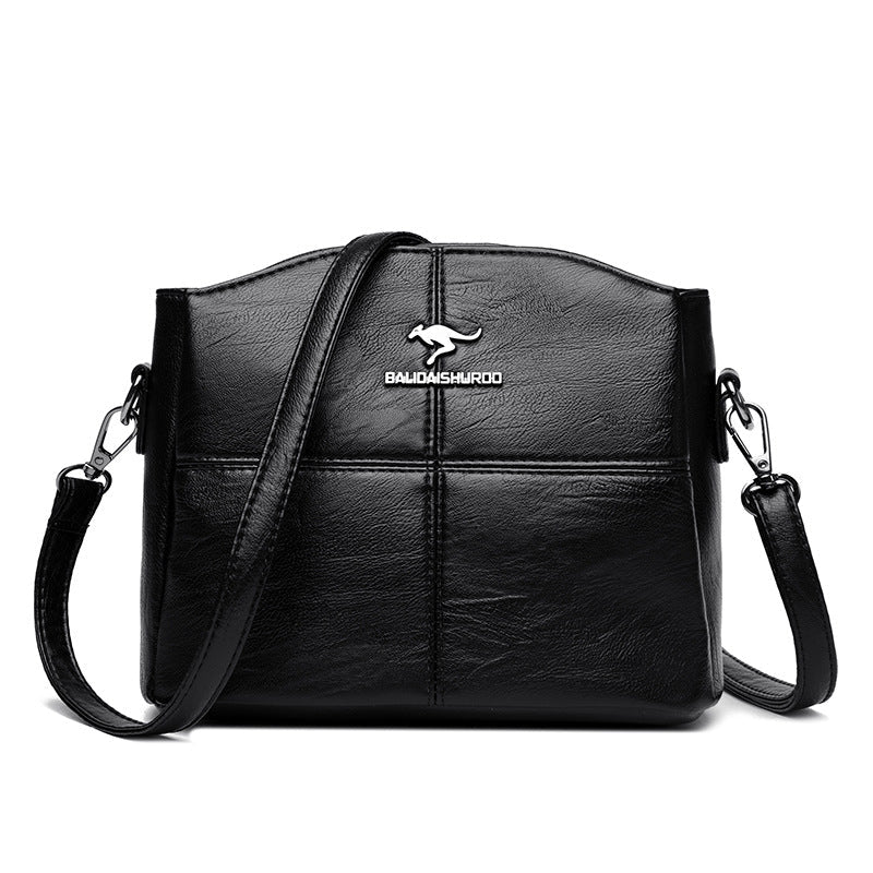 Women's Genuine Leather Embroidered Crossbody Bag – Large Capacity Shoulder Bag