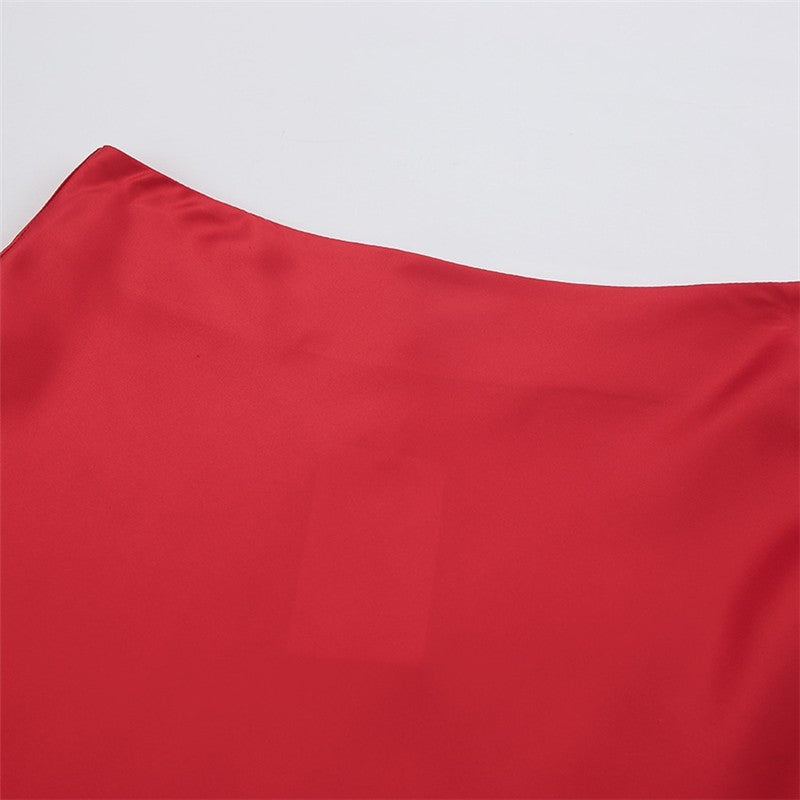 Sleek Satin Mermaid Skirt in Solid Color