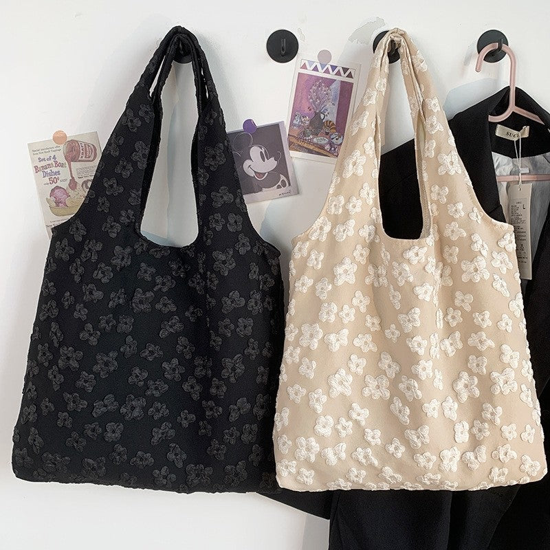 Minimalist Fairy Floral Lace Single Shoulder Canvas Bag
