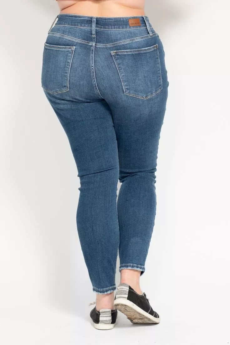 Full Size High Rise Button Fly Skinny Jeans Plus Size