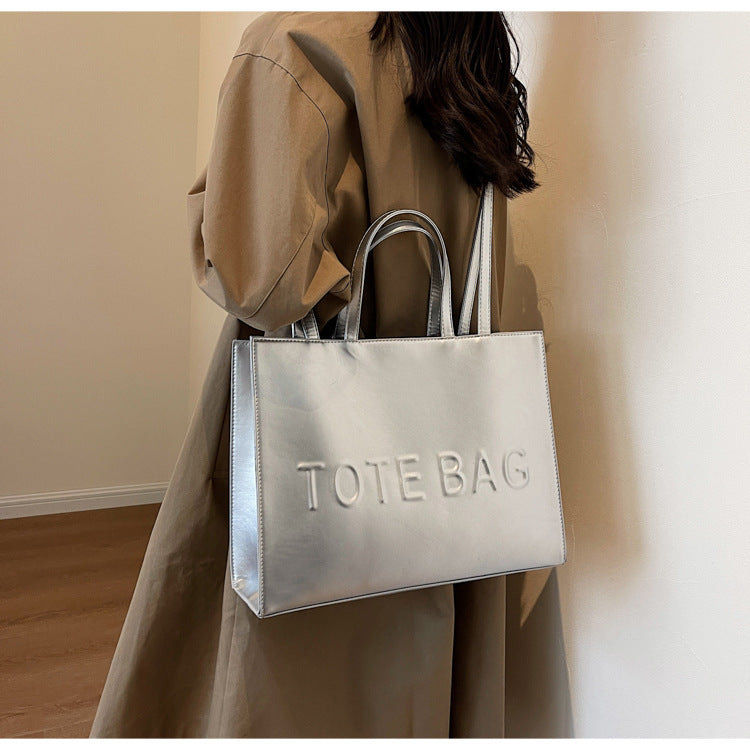 Retro Tote Bag for Women – Trendy PU Leather Commuter Handbag with Dual Straps