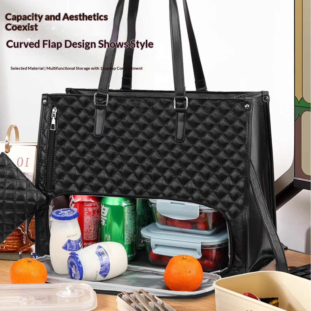 Large Insulated Tote Bag & Crossbody Combo – Women's Lightweight Everyday Carry Bag