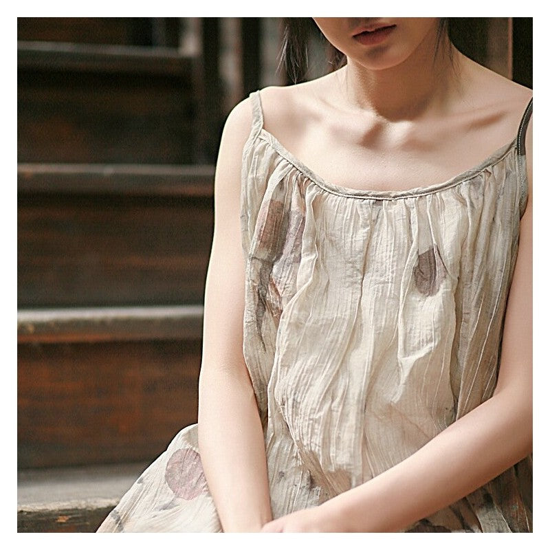 Floral Print Loose Fit Camisole Dress