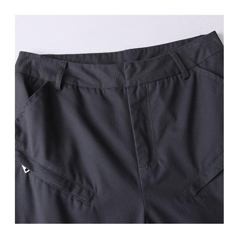Wide Leg Pocketed Trousers in Solid Color