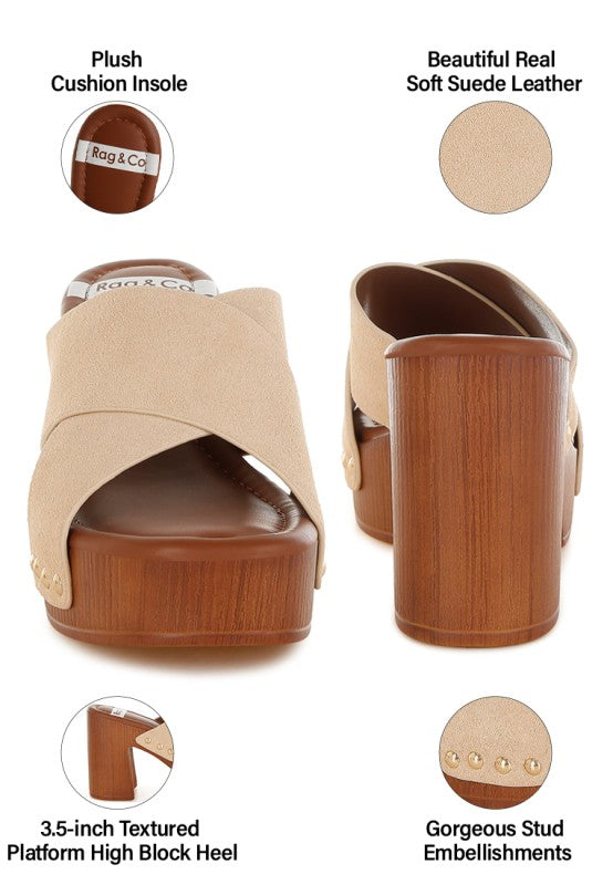 Mearsk Genuine Suede Leather Clogs
