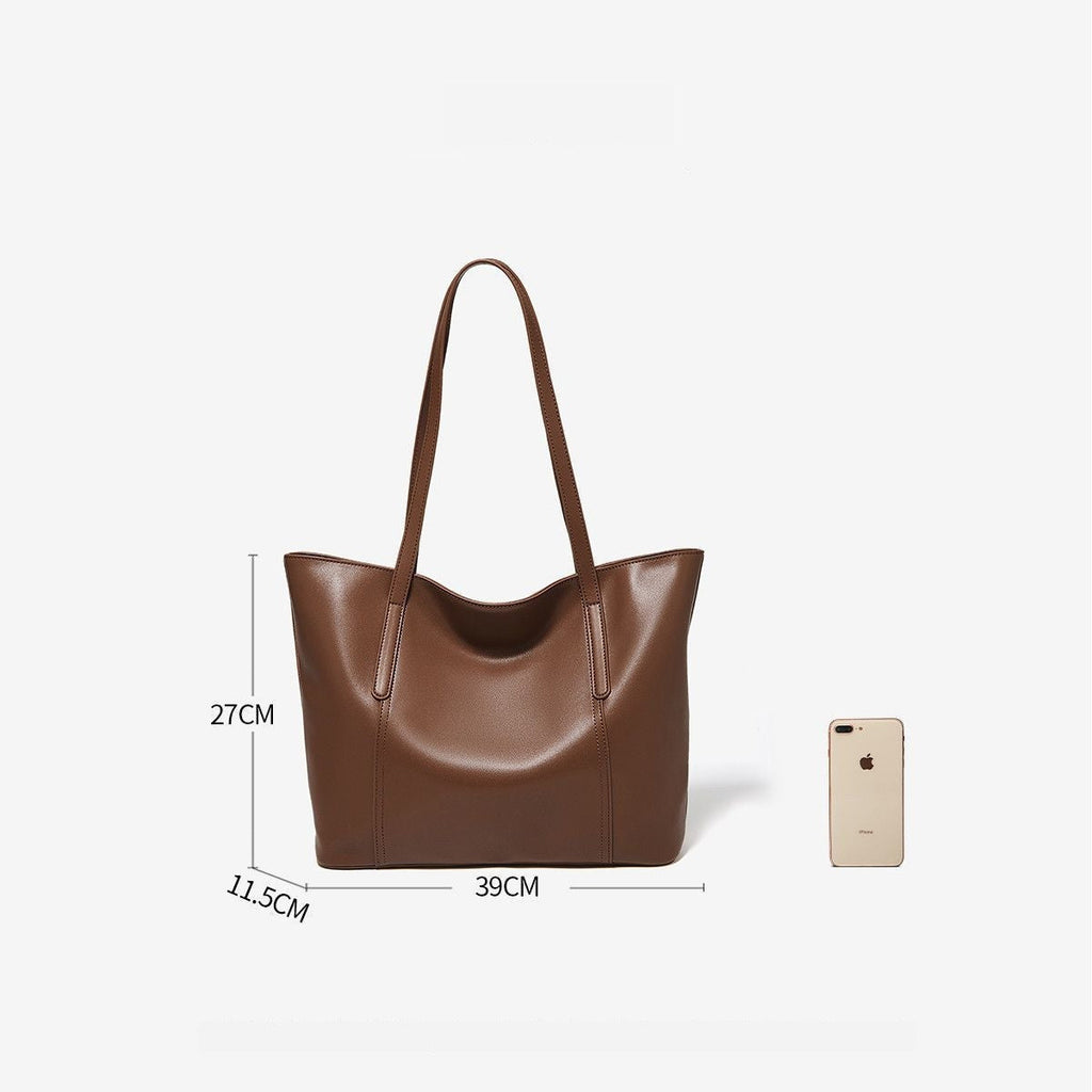 Women's Luxury Large-Capacity Leather Shoulder Bag | Urban Minimalist Tote
