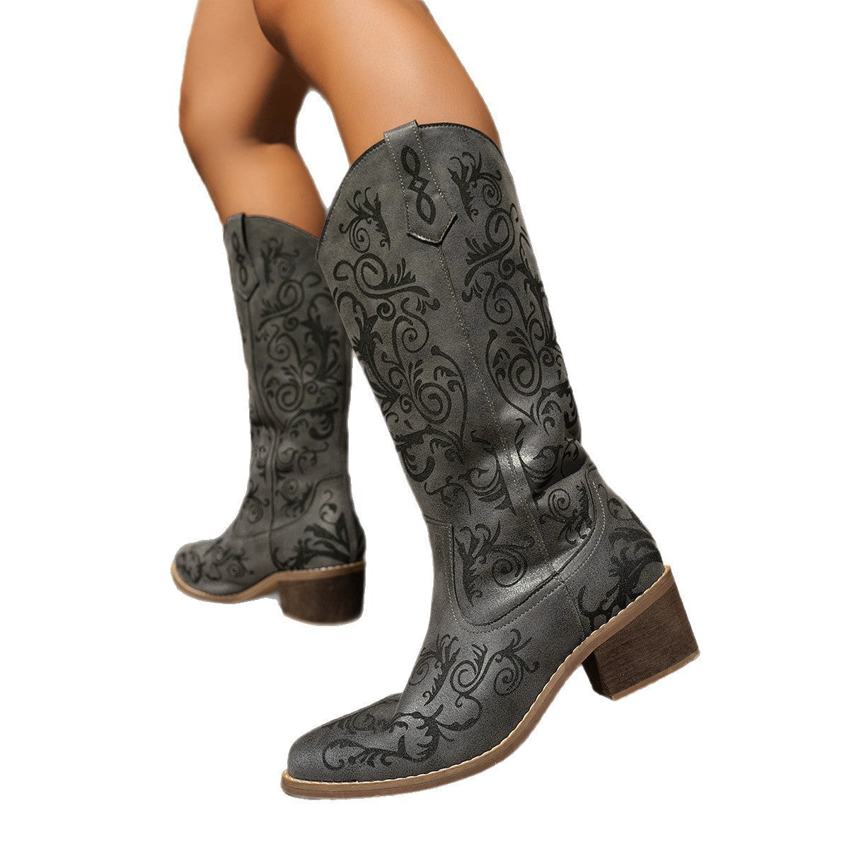 Embroidered Knight Boots for Women