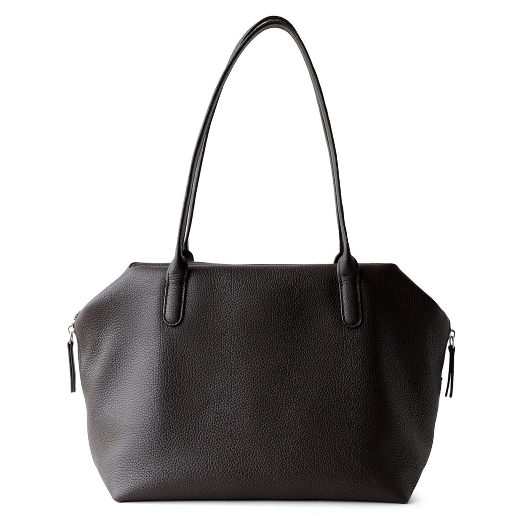 Women's Genuine Leather Shoulder Bag – Full-Grain Cowhide Handbag with Zipper & Card Holder