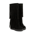 Women's Tassel Wedge Boots | High-Heel Thick-Soled Retro Fashion Boots | Black Brown Yellow