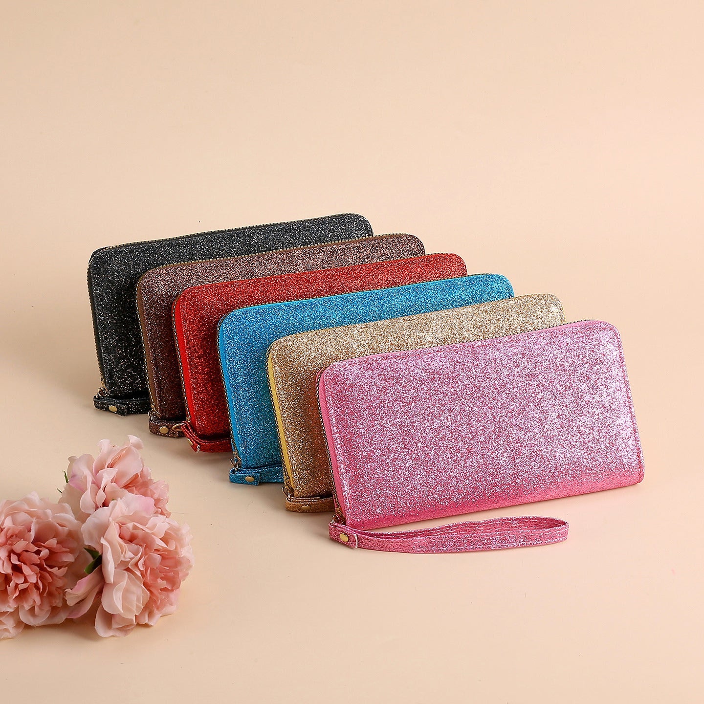 Women's Sequin Clutch Bag – PU Leather Evening Purse with Chain Strap