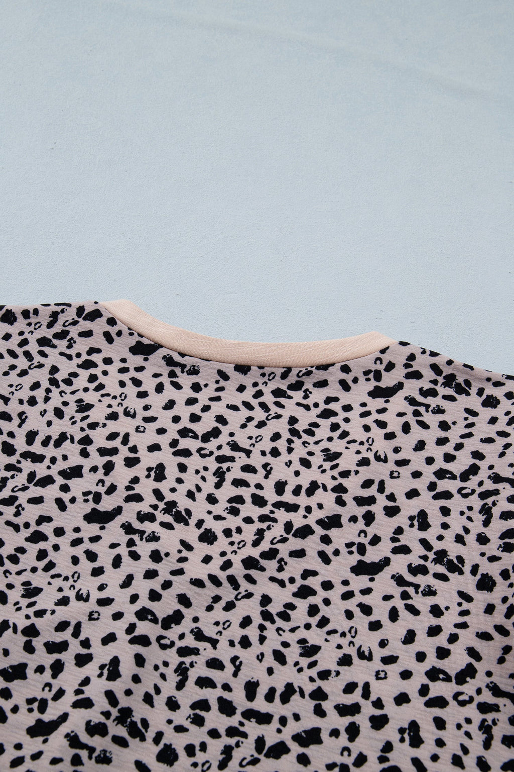 Black Cheetah Print V Neck Ruffle Trim Loose Tank Top