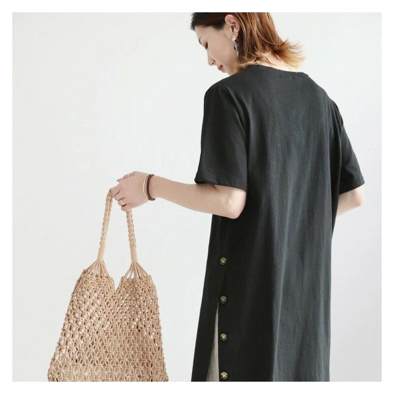 Relaxed Fit Round Neck Longline T-Shirt