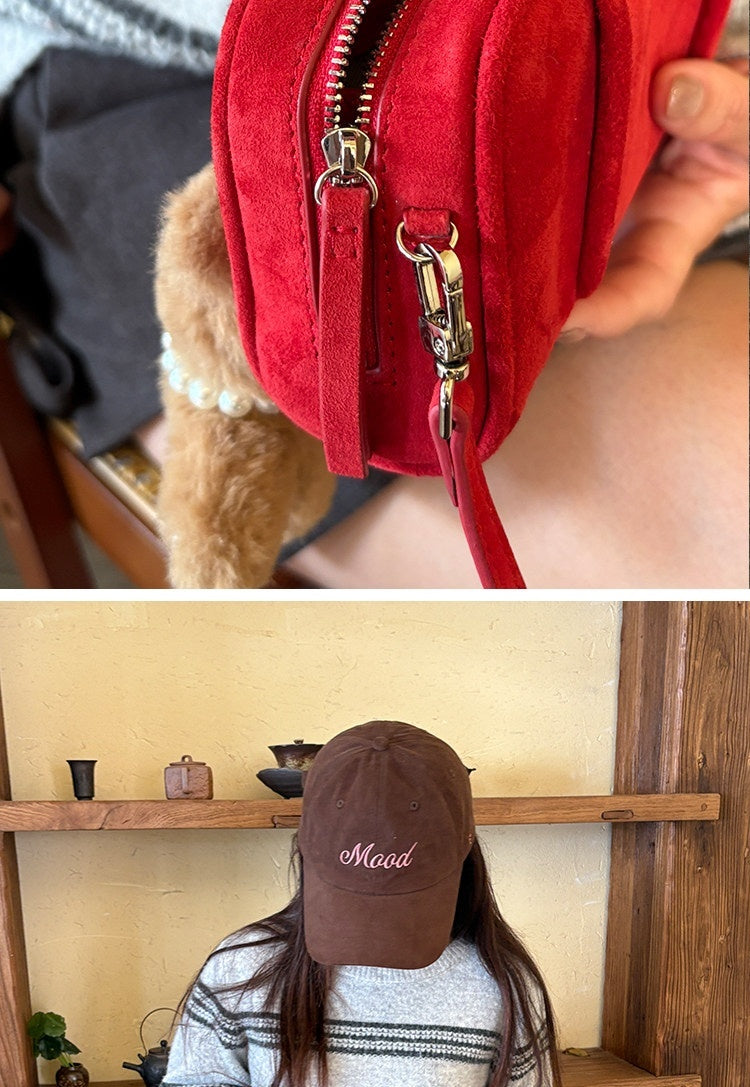 Suede & Sheepskin Mini Square Bag | Soft Structured Handbag