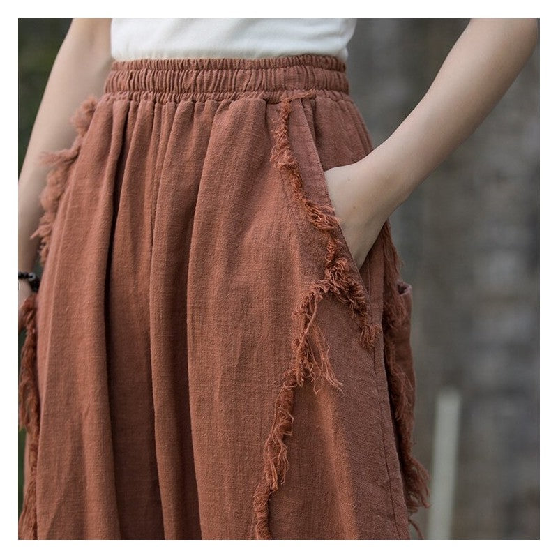 Lantern Pants For Casual Wear With Fuzzy Texture