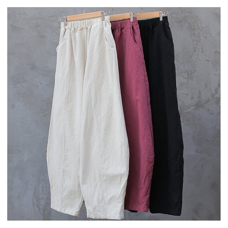 Relaxed-Fit Solid Color Trousers for Ultimate Comfort