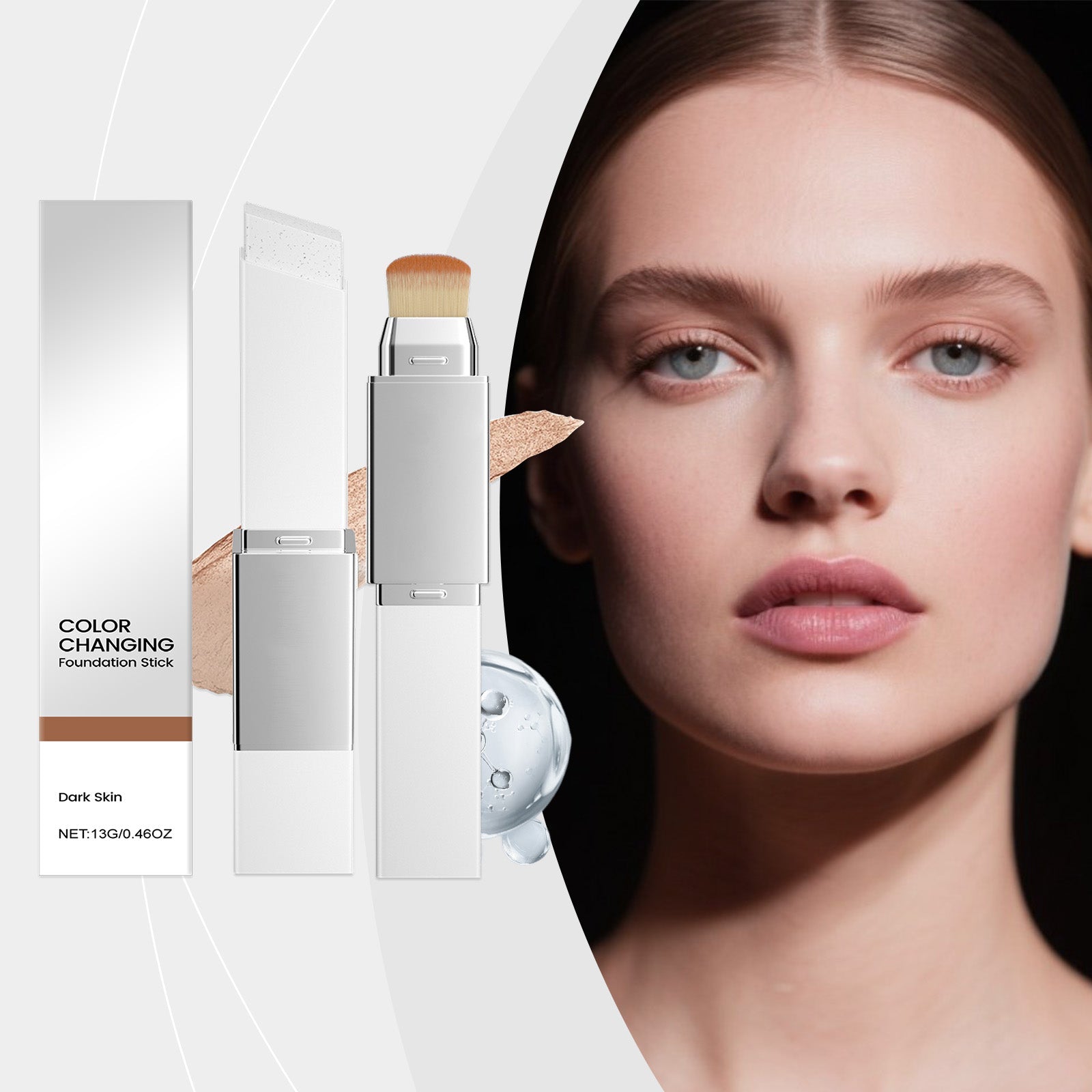 2-in-1 Color-Changing Foundation Stick Deep Skin Tone