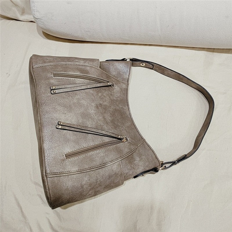 Fringed Double Zipper Tote Bag: Stylish Women's Handbag