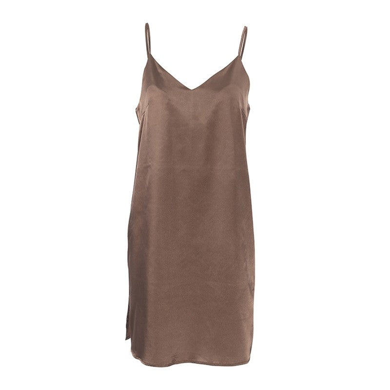 Sleek Backless Halter Nightgown
