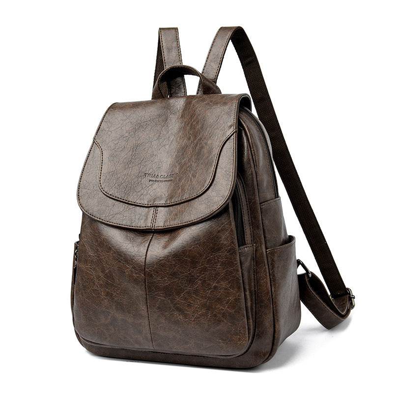 Women's Large Capacity Genuine Leather Travel Bag | Laptop Sleeve & Multi-Pocket
