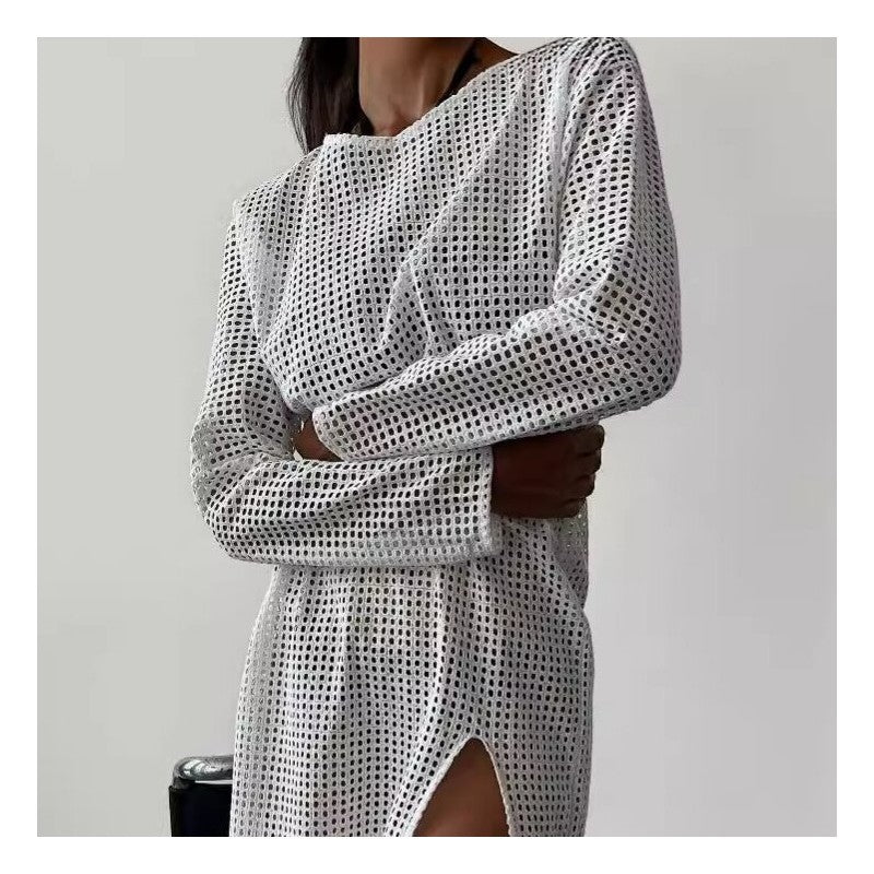 Hollow Out Split Elegant Fashion Dress