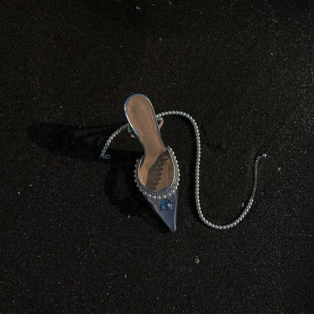 Admired Pearl Strap Crystal Heels