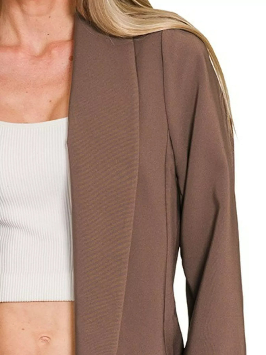 Woven Long Sleeve Blazer With Lining
