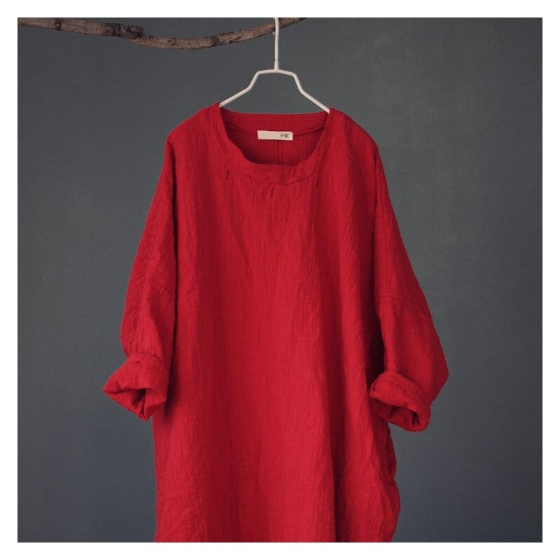 Embroidered Maxi Dress with Solid Color Long Sleeves