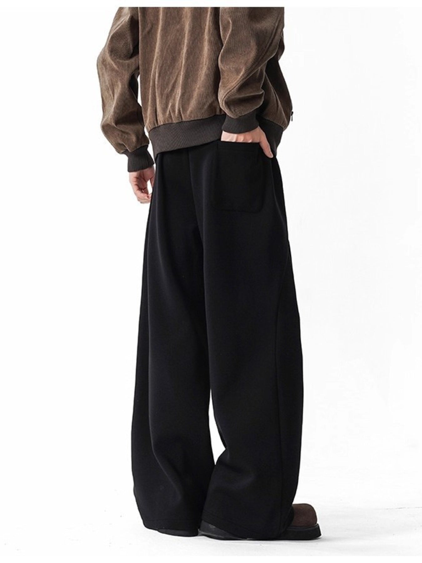 Men's Plus Size Wide Leg Drawstring Casual Pants
