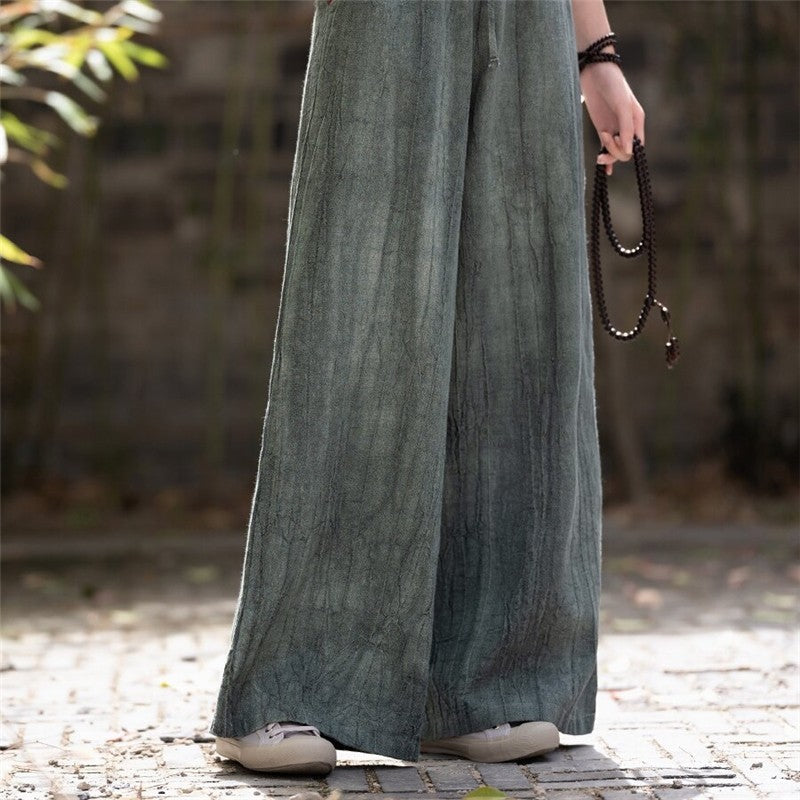Relaxed Drawstring Wide-Leg Trousers