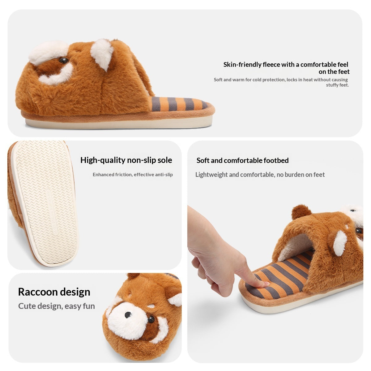 Women's Cartoon Fuzzy Slippers - Warm Plush Indoor House Slippers