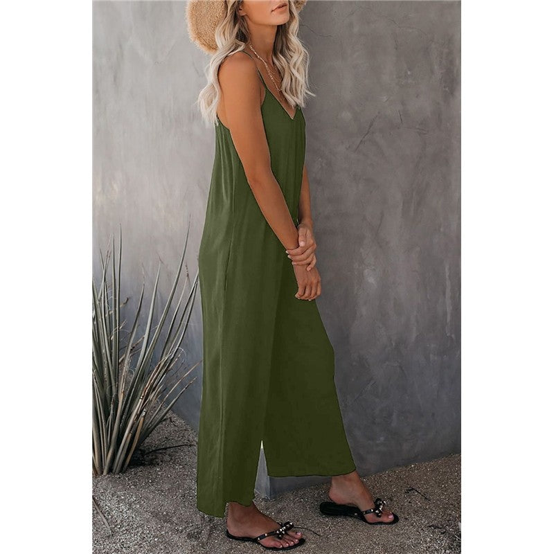 Spaghetti Strap Wide Leg Jumpsuit