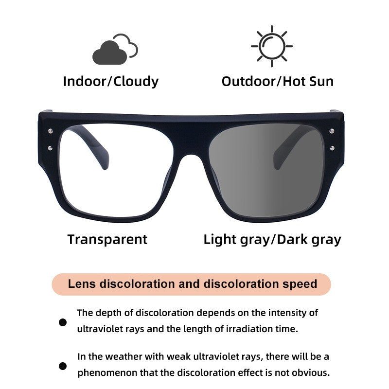 Unisex UV400 Square Frame Color Changing Sun Protection Eyewear Sunglasses