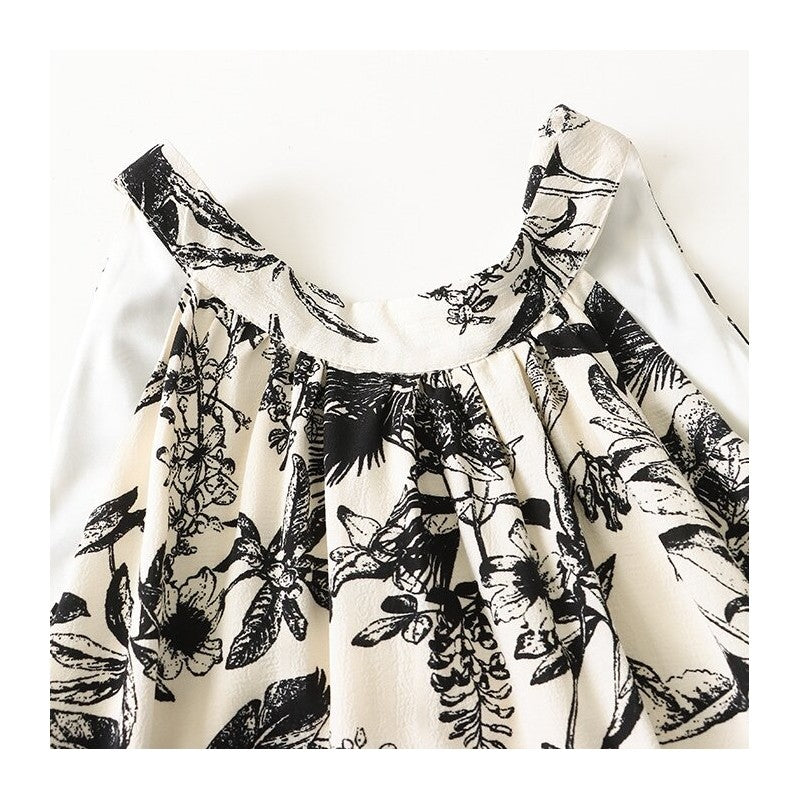 Watercolor Floral Sleeveless Halter Dress