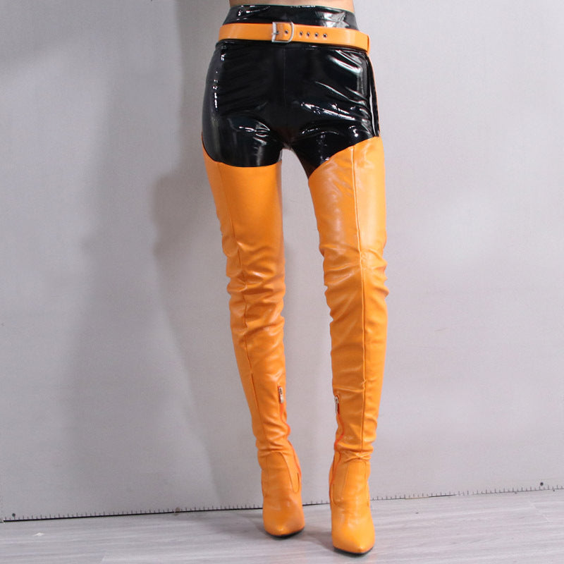 Women's Over-the-Knee Chunky Heel Boots | Belt Buckle Side Zipper | 8+ Colors