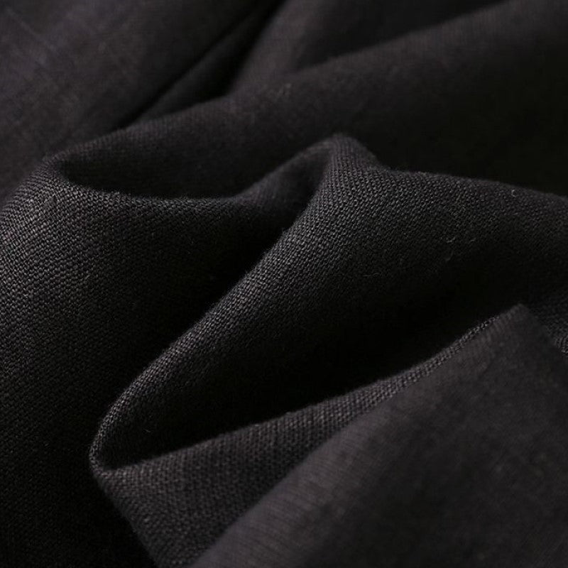 Cotton & Linen Wide-Leg, High-Waisted Straight-Leg & Cropped Casual Pants