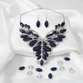 Bib Regal Tribal Blue Cracked Marquise Necklace