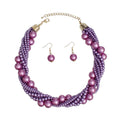 Choker Twisted Light Purple Pearl 7 Strand Necklace