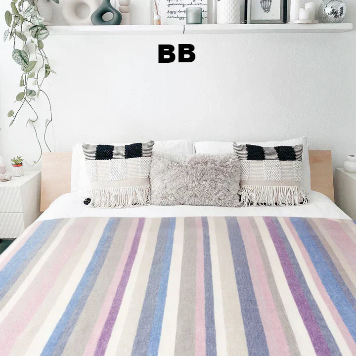 Alpaca Bed Blanket - Striped