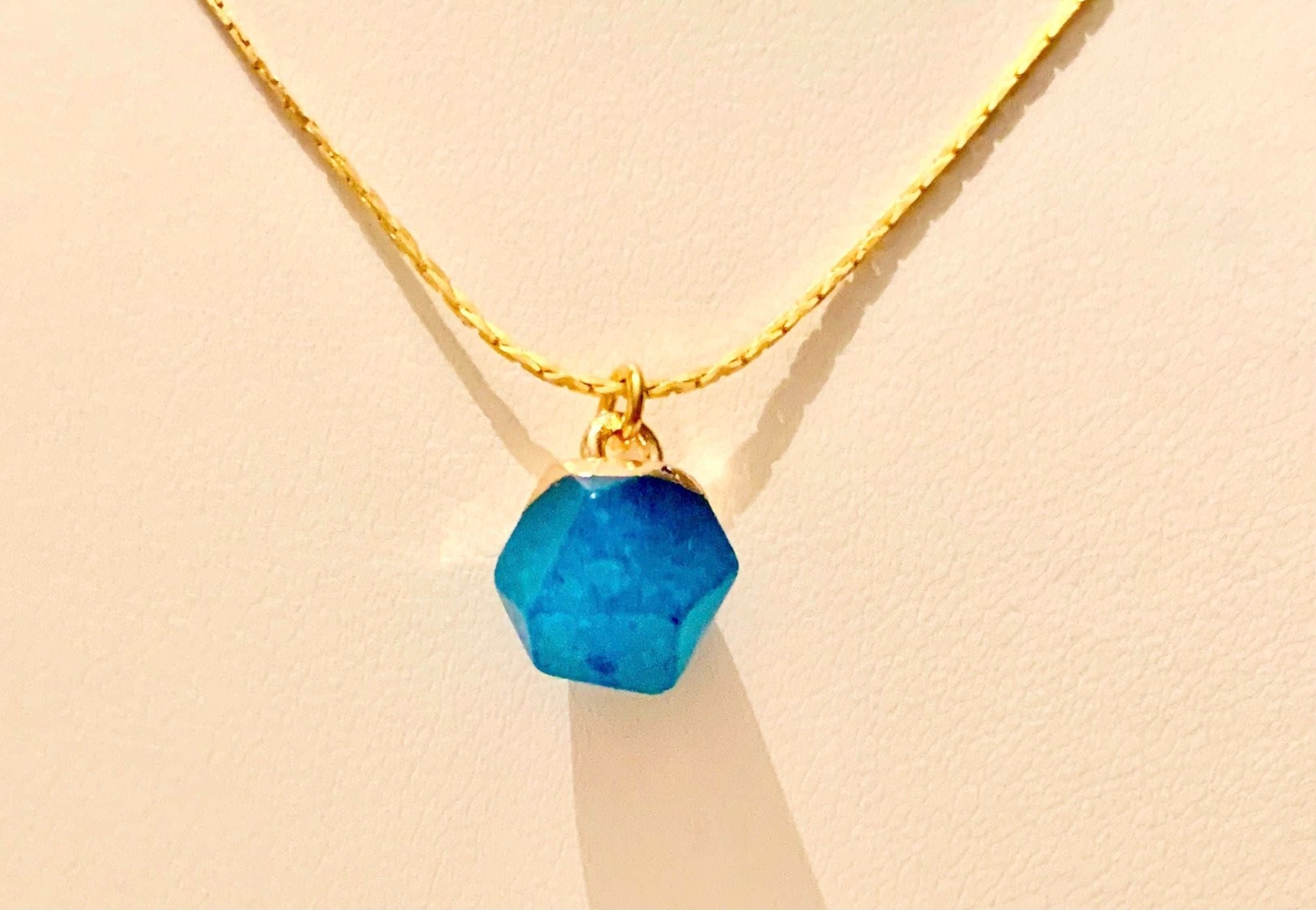Althea Faceted Blue Amazonite Crystal Pendant Necklace