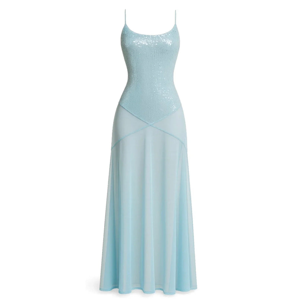 Amaia Sequin Backless Maxi Dress
