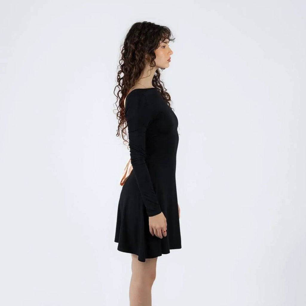 Amelia Bow Backless Mini Dress