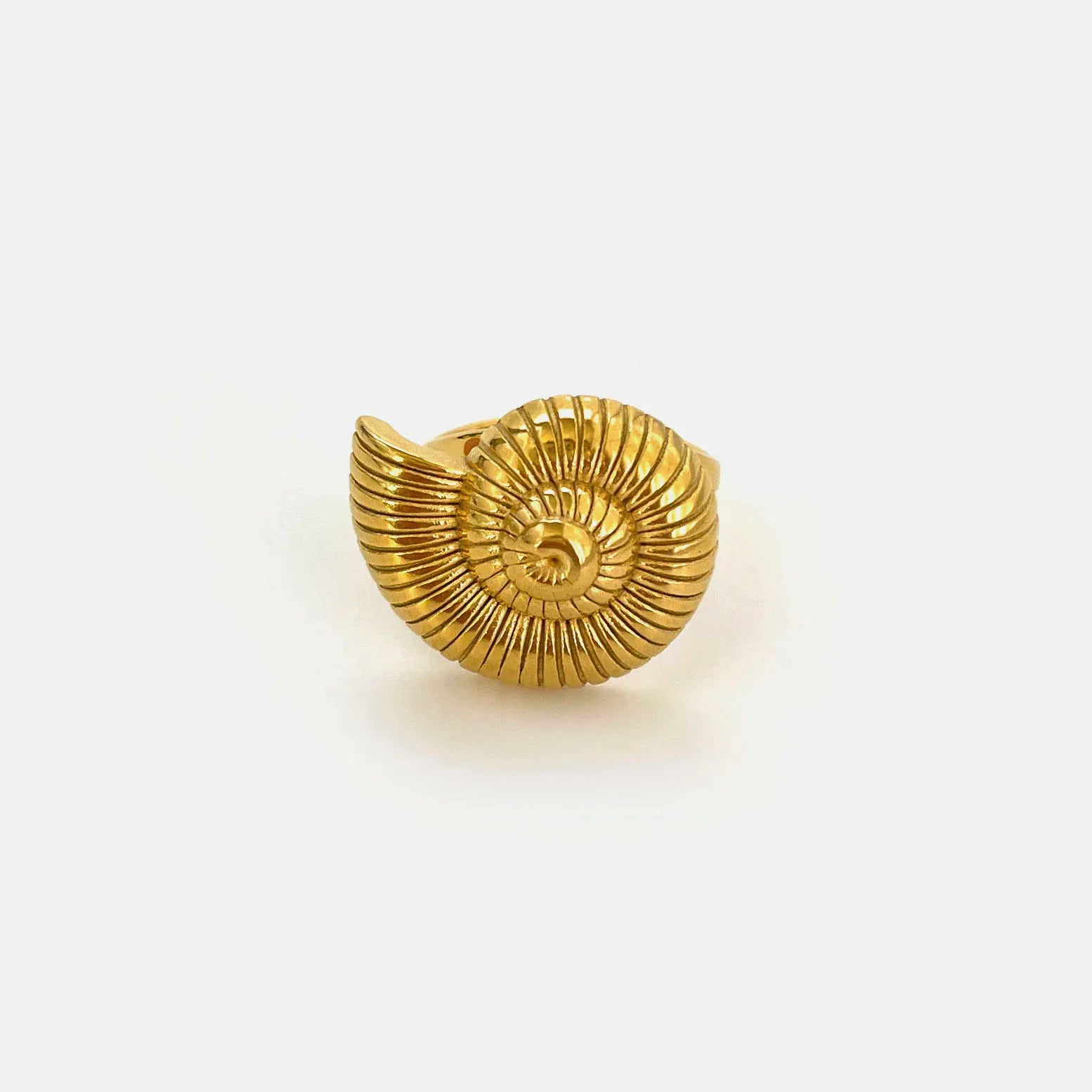 Ocean Charm Conch Shell Gold Plated Ring