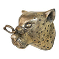 Brass Finish Cast Aluminum Leopard Head with Eyeglasses Wall Mount
