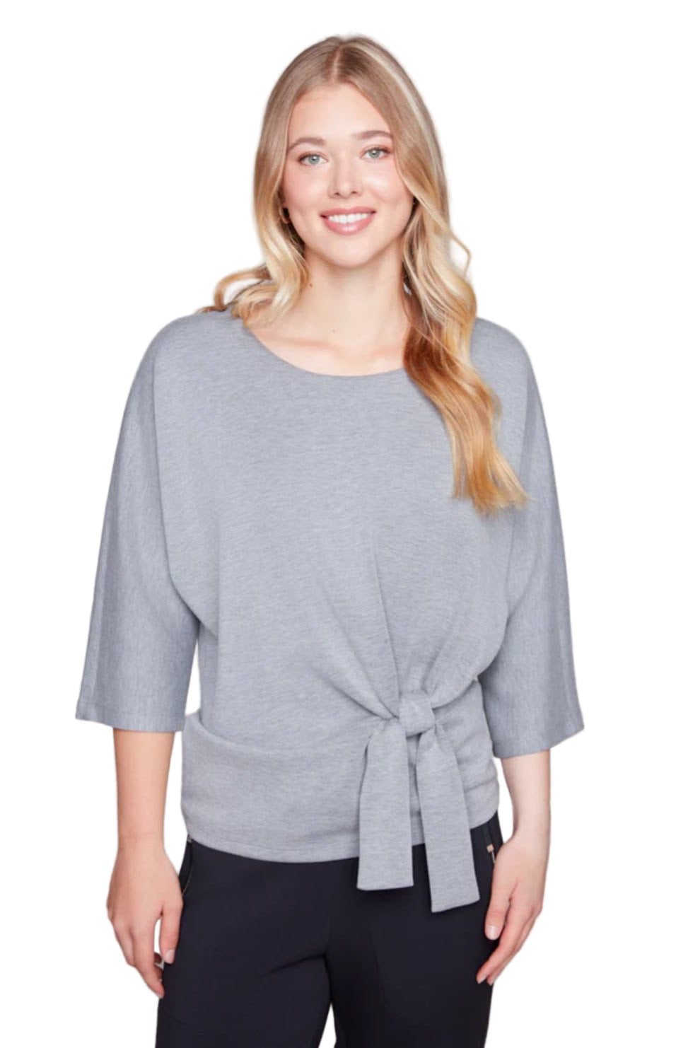Carré Noir Front Tie Knit Top 8117