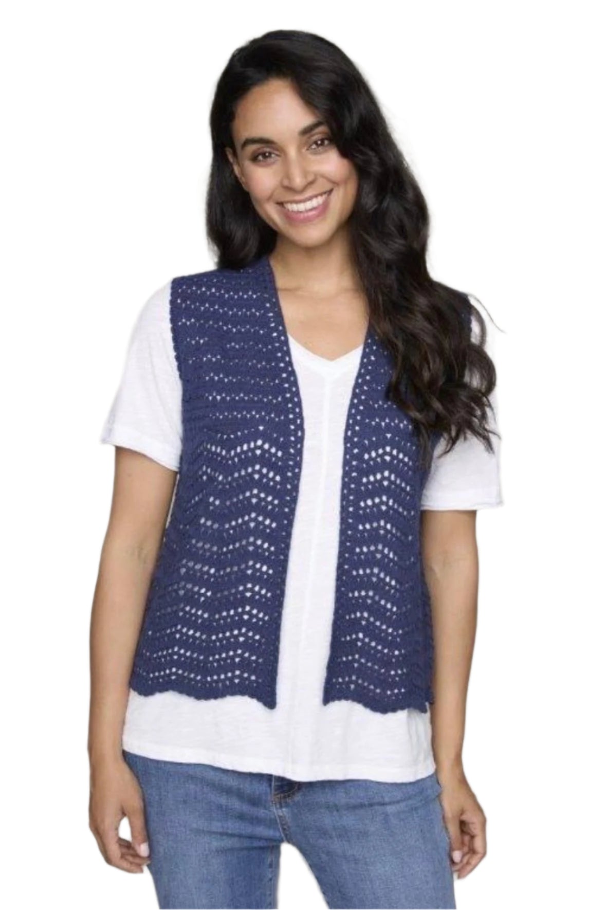 Carré Noir Crochet Vest 7943